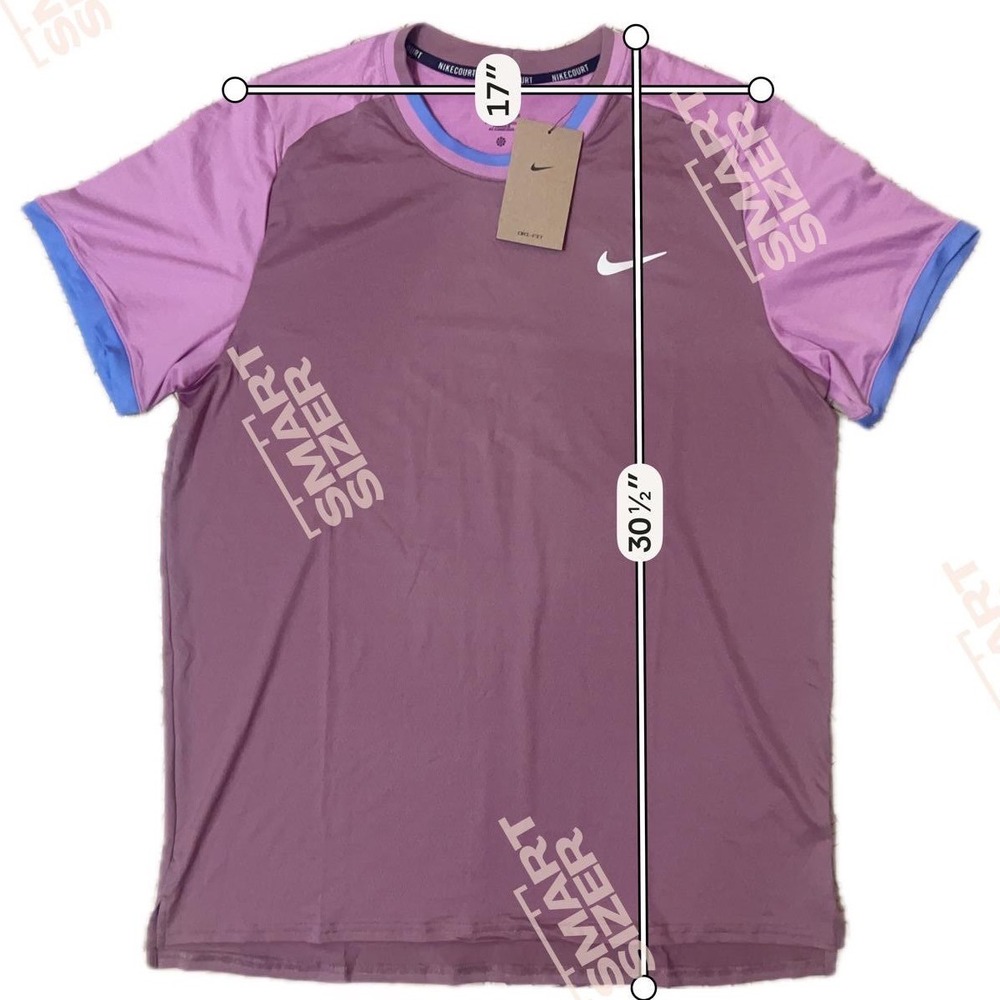 Nike Court Dri-FIT Tennis Mens Large Purple NWT FD5319-523 Colorblock Shirt - Picture 7 of 7